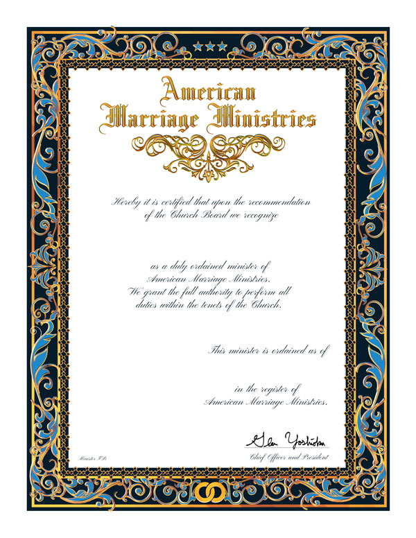 AMM Ordination Certificate