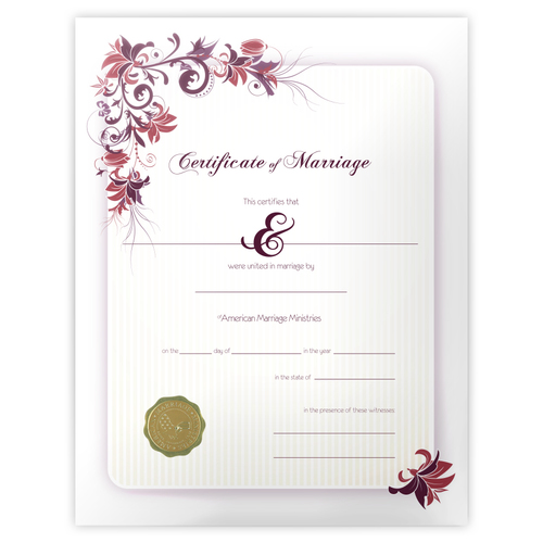 Floral Marriage Certificate