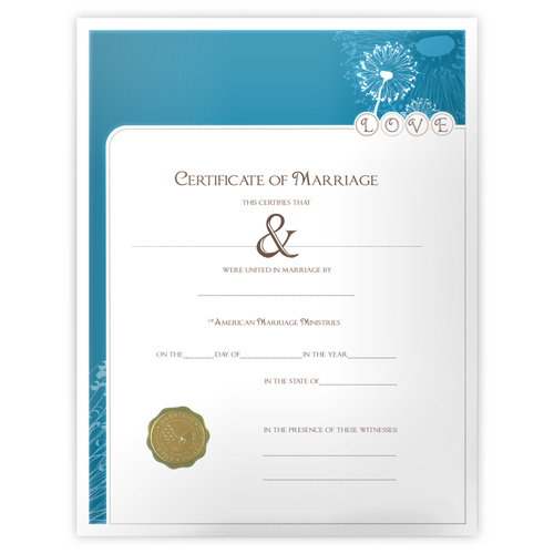'Modern' Marriage Certificate