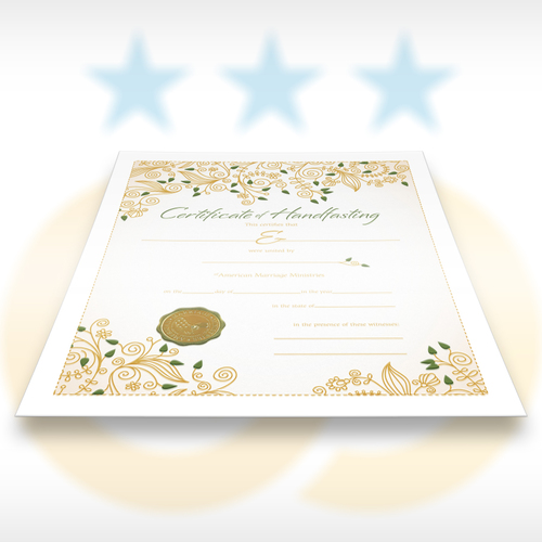 Handfasting Certificate for Pagan Wedding Certificate of Handfasting Gold 