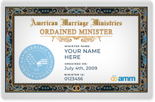 AMM Store Ministry Credentials for Wedding Officiants American