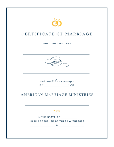 Personalized AMM Signature Marriage Certificate