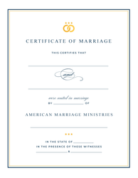 Personalized AMM Signature Marriage Certificate