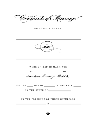 Personalized Timeless Marriage Certificate