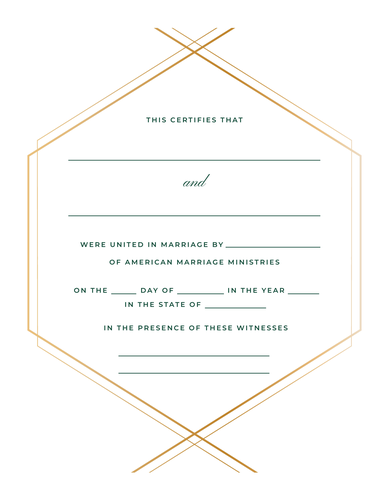 Personalized Modern Geo Marriage Certificate