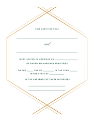Personalized Modern Geo Marriage Certificate