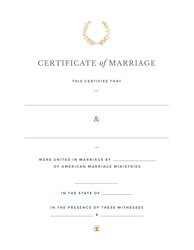 Personalized Harvest Crest Marriage Certificate