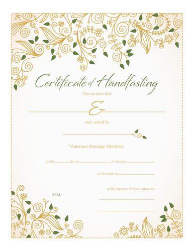 Personalized Handfasting Certificate