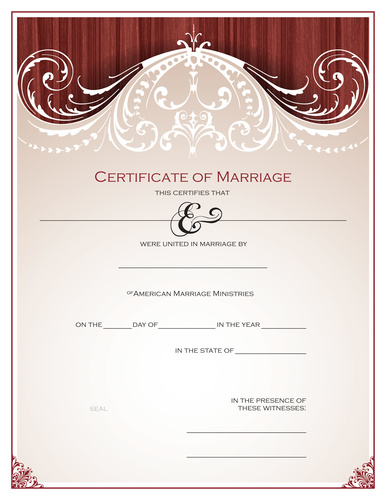Personalized 'Renaissance' Marriage Certificate