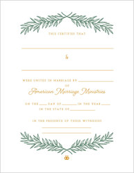 Sprig Marriage Certificate
