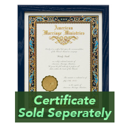 Custom Wood Certificate Frame - with Ordination Certificate