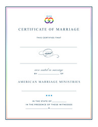 Personalized AMM Rainbow Signature Marriage Certificate