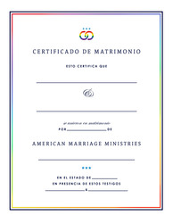 Certificado de Matrimonio de Arcoíris con Firma de AMM