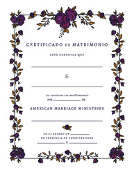 Gótico Vintage con Rosa, Certificado Personalizado